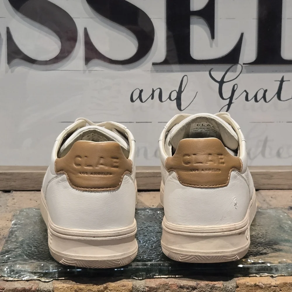 CLAE Malone Sneaker Off White Brown Mens Sz 11.5
